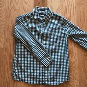 J Crew Green and White Button Down Shirt